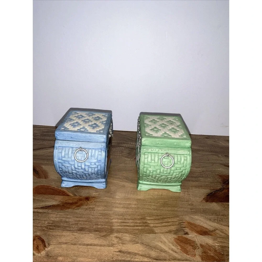 Mary Ann Lasher Cozy Country Kitties Porcelain Music Box Lot Mabel Annabelle Cat